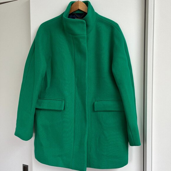J. Crew Stadium Cloth Cocoon Coat, Jade, Size 16 - Picture 1 of 7